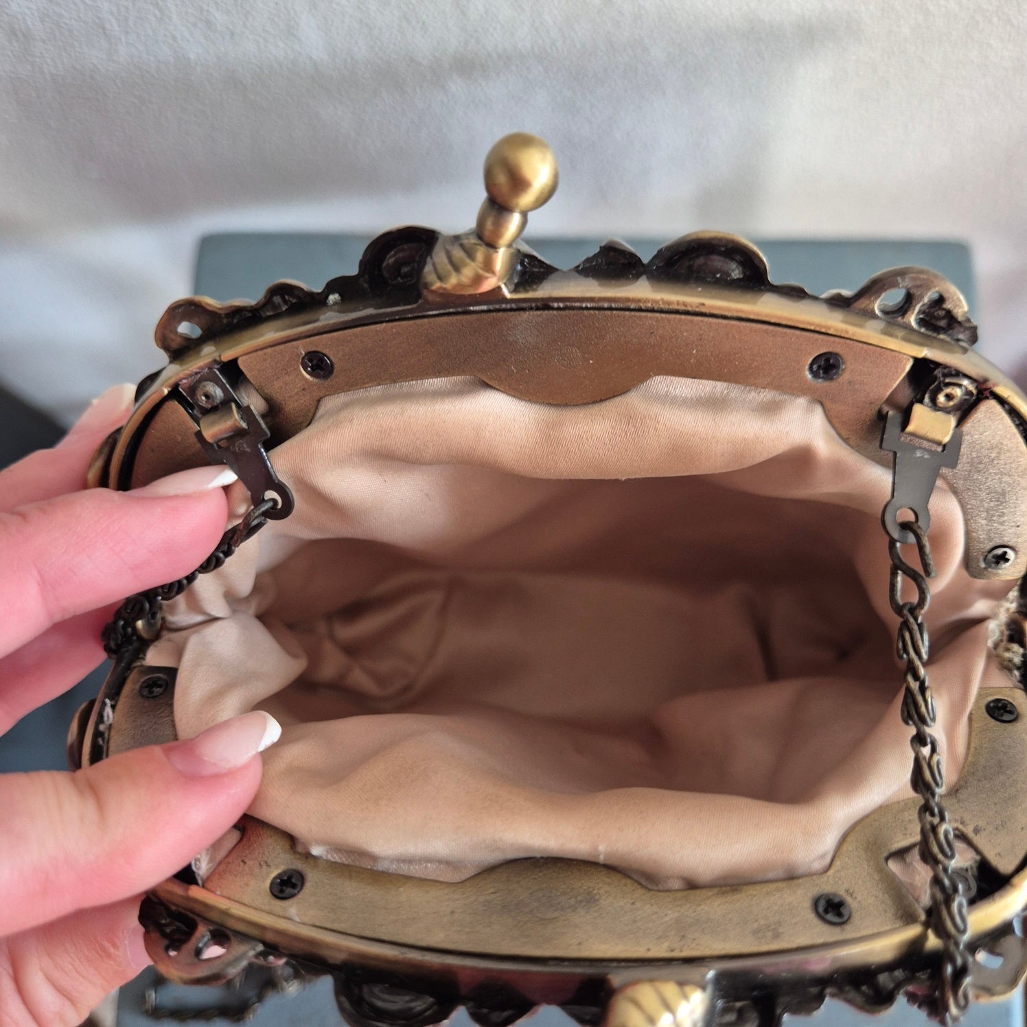 Antieke handtas uit de late Victoriaanse tijd