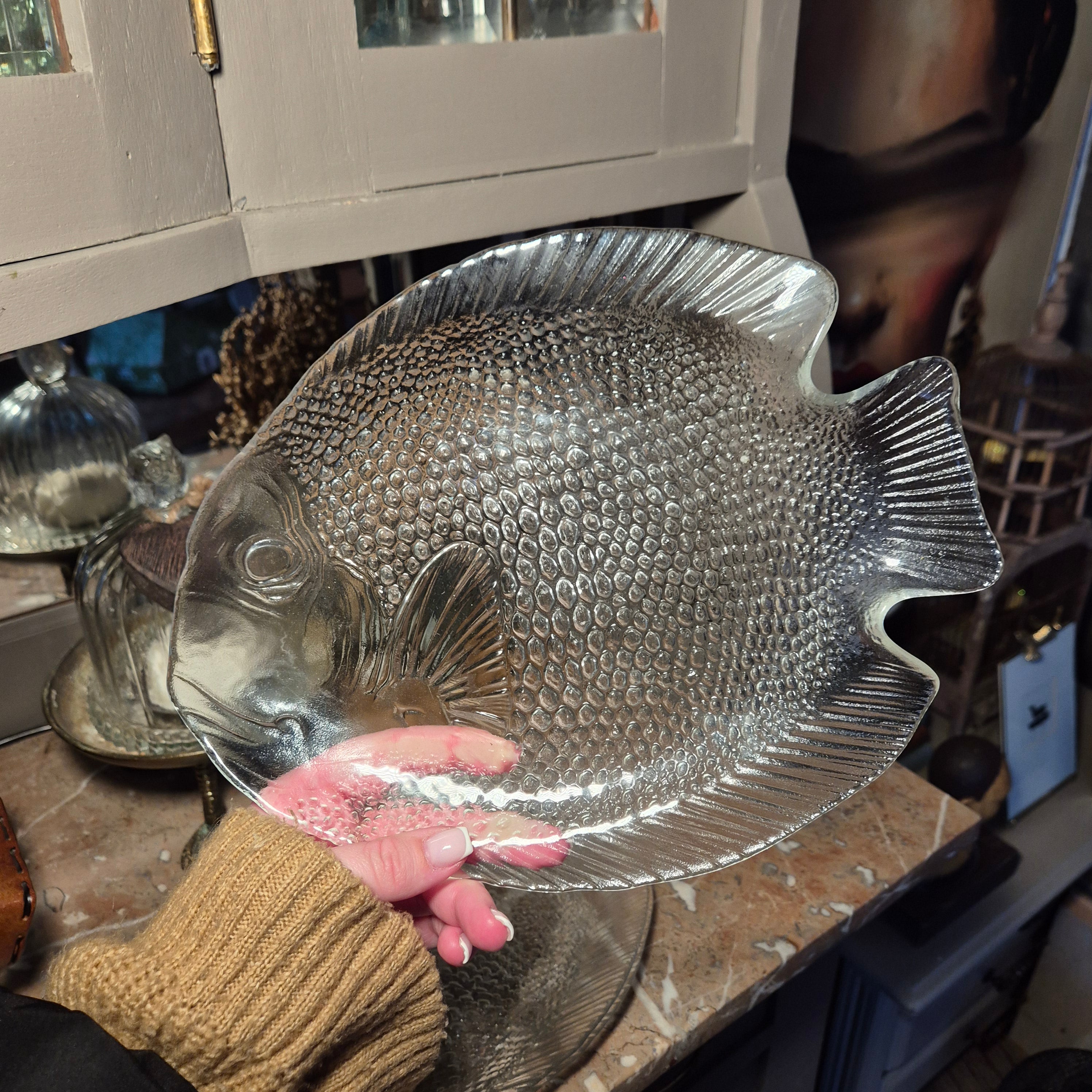 Vintage borden vis van glas