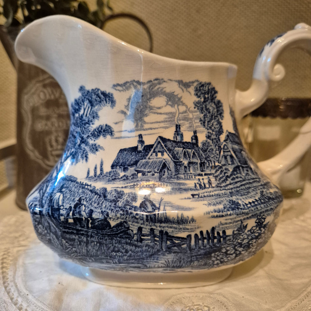 Vintage keramieken Engelse Kan Delfst blauwe stijl