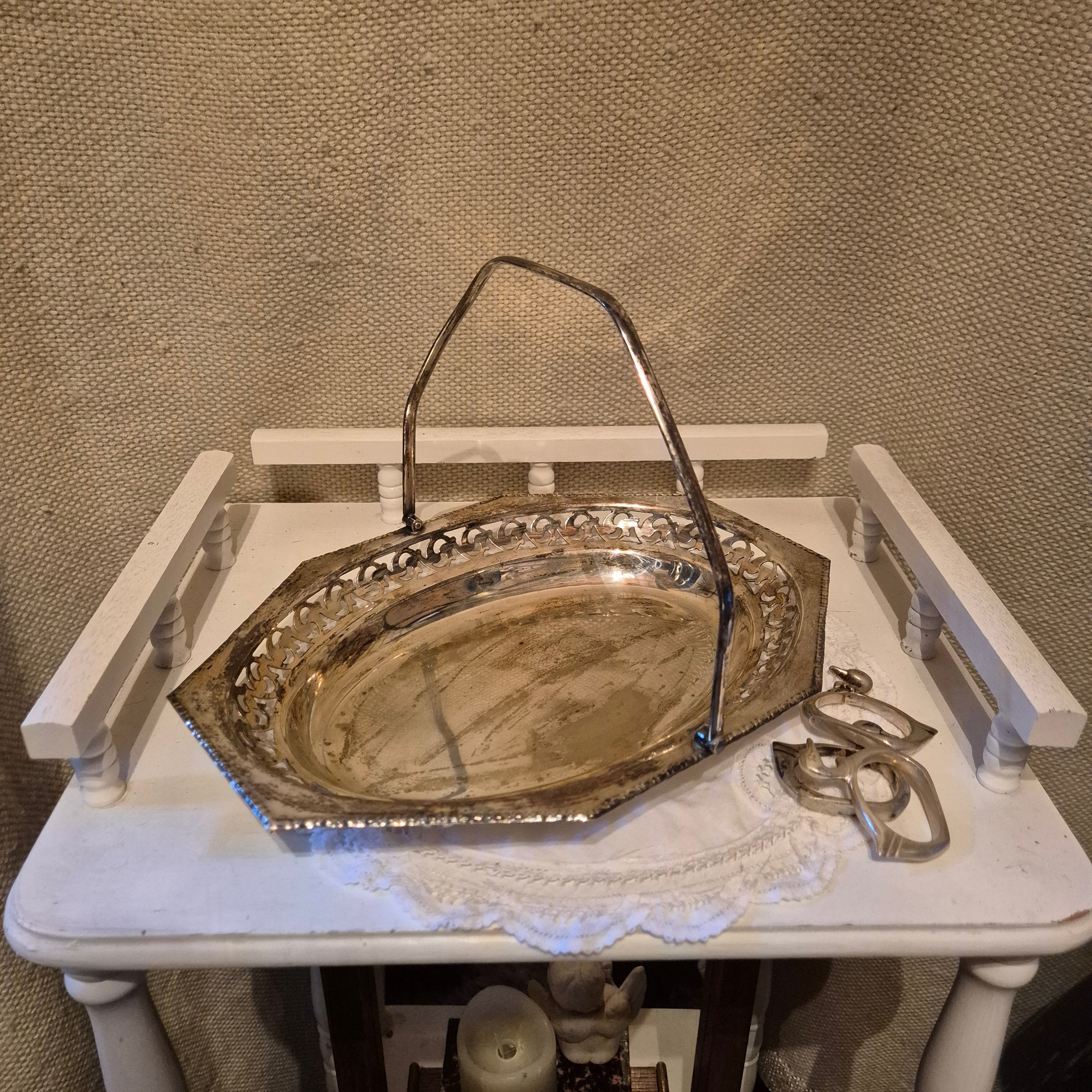 Vintage verzilverde serveerschaal