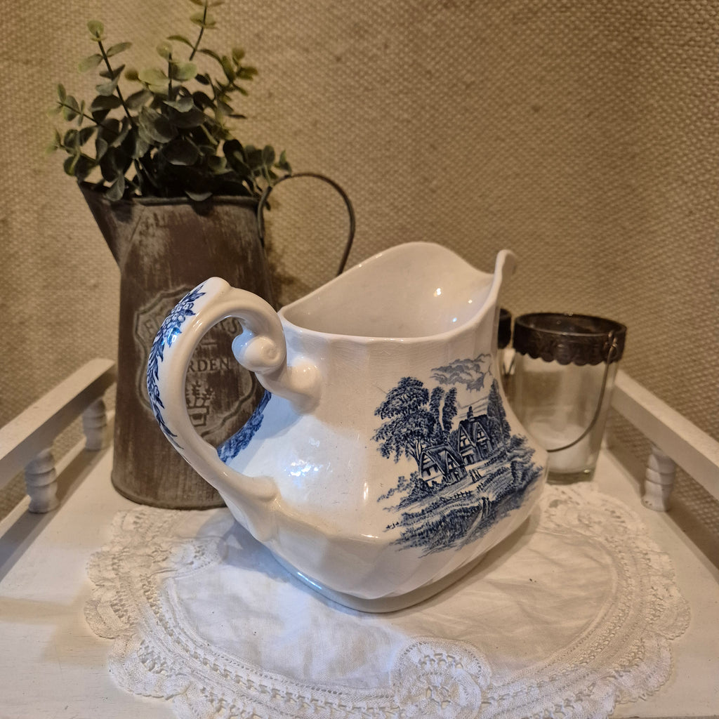 Vintage keramieken Engelse Kan Delfst blauwe stijl