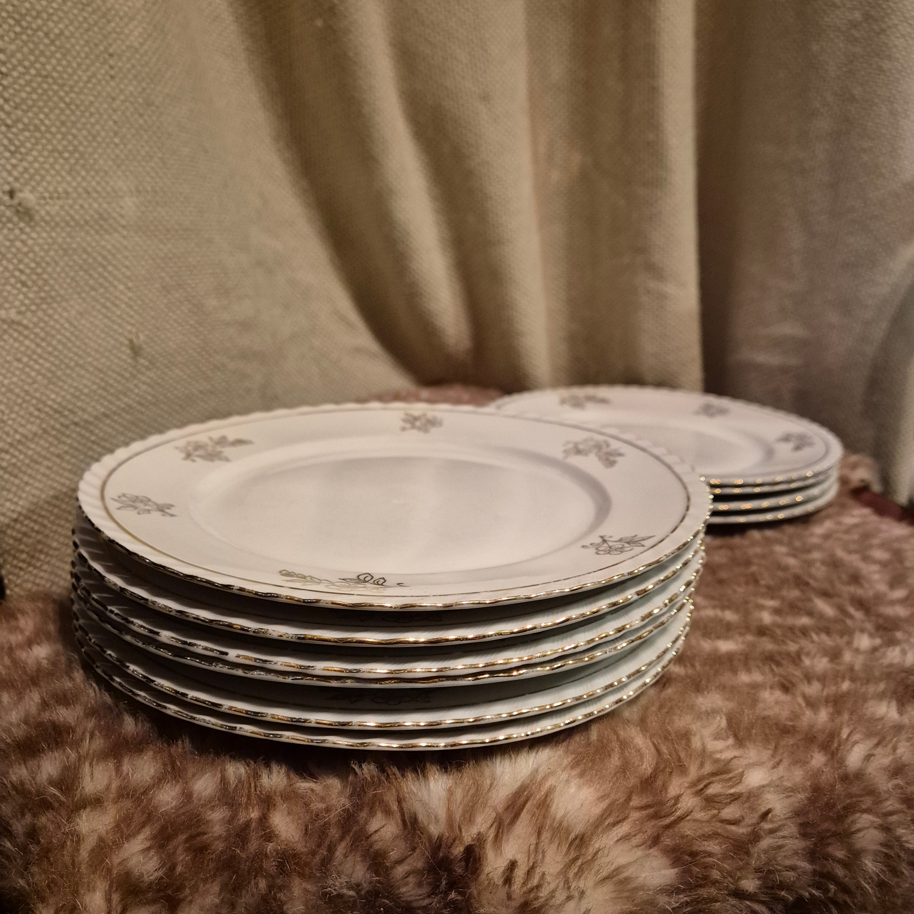 Vintage porseleinen set borden