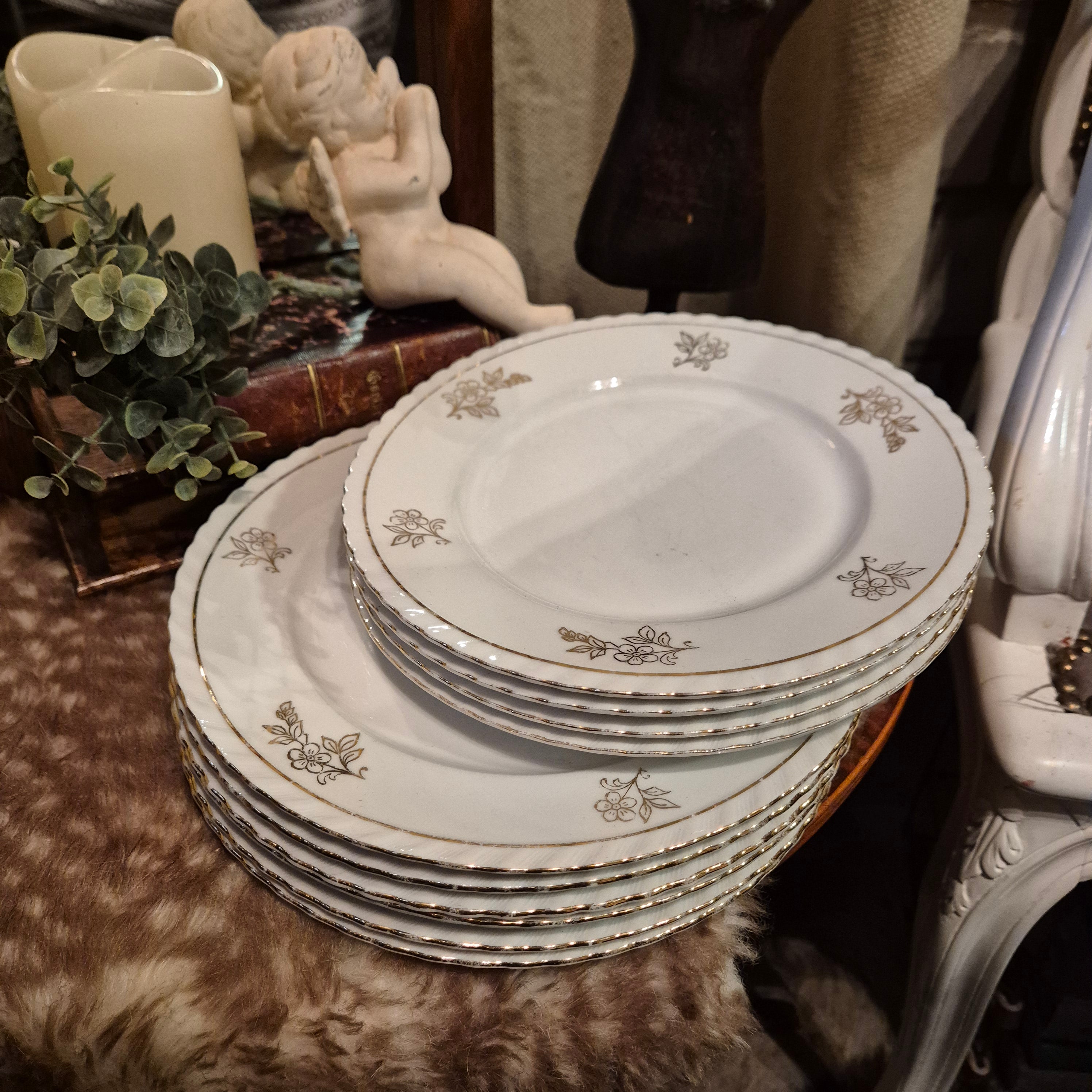 Vintage porseleinen set borden