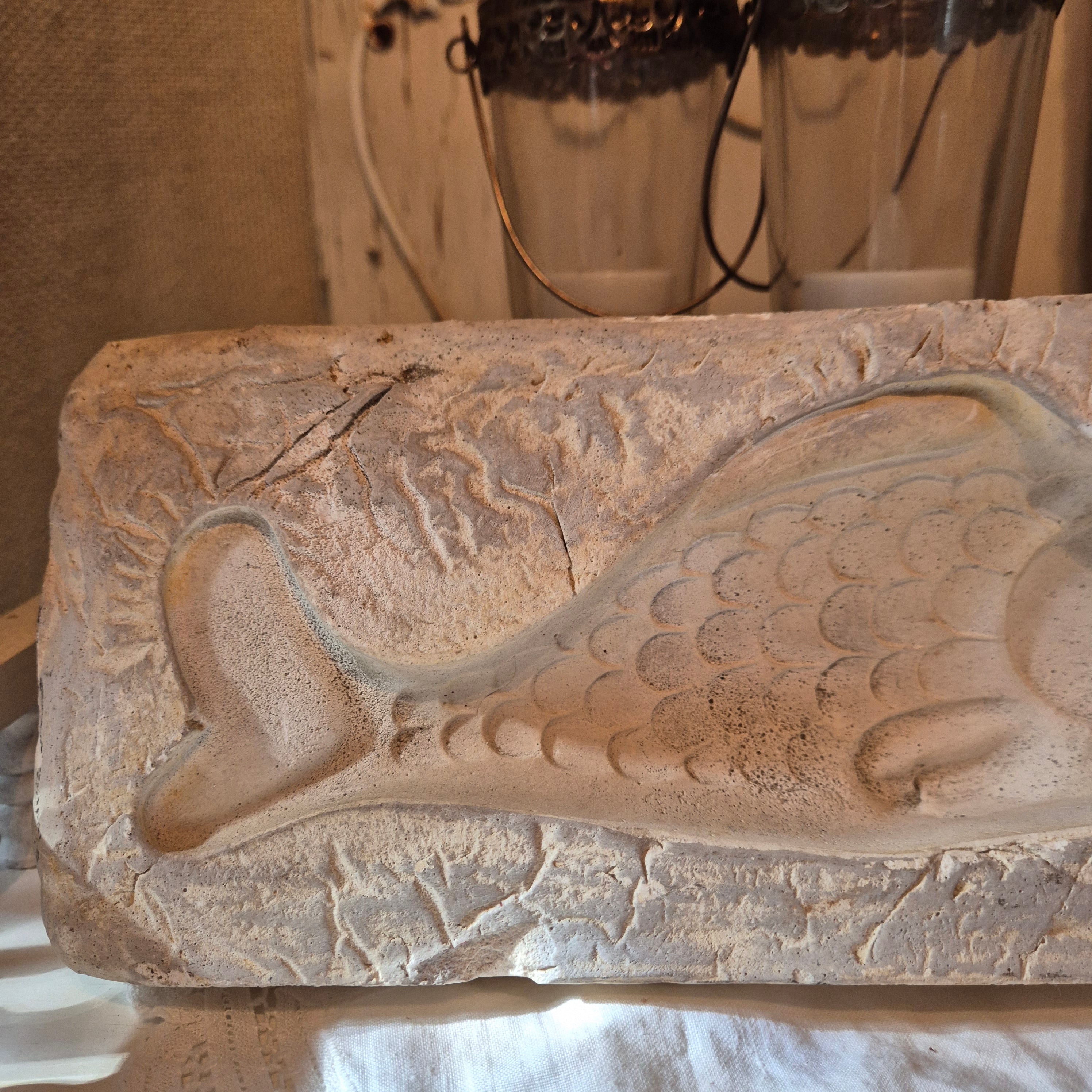 Brocante kalksteen Mal van Vis