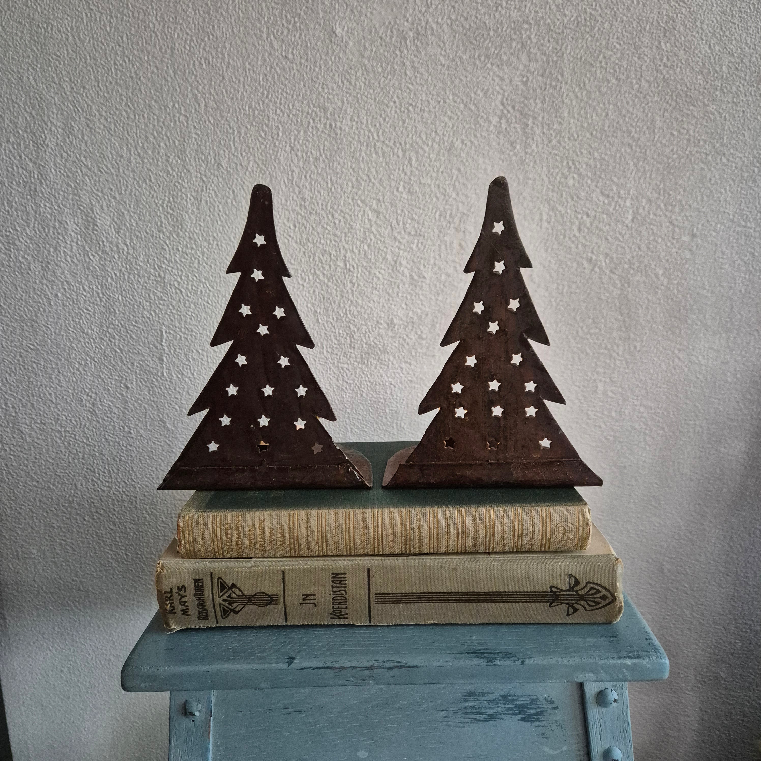 Vintage metalen boekensteunen