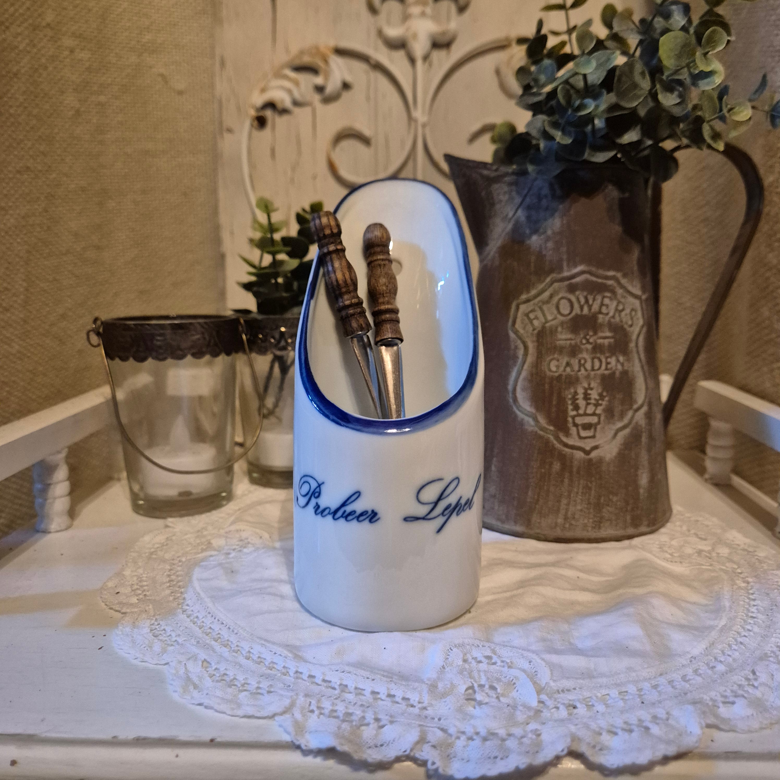 Vintage keramieken lepeltjes houder