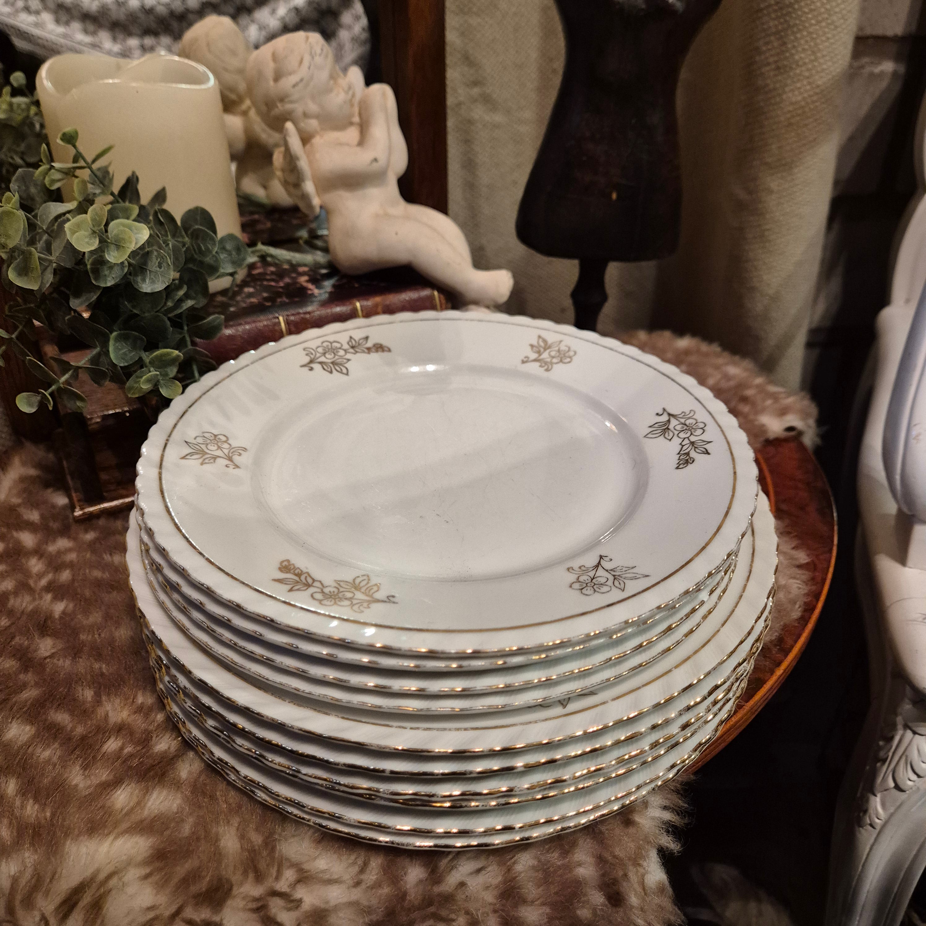 Vintage porseleinen set borden