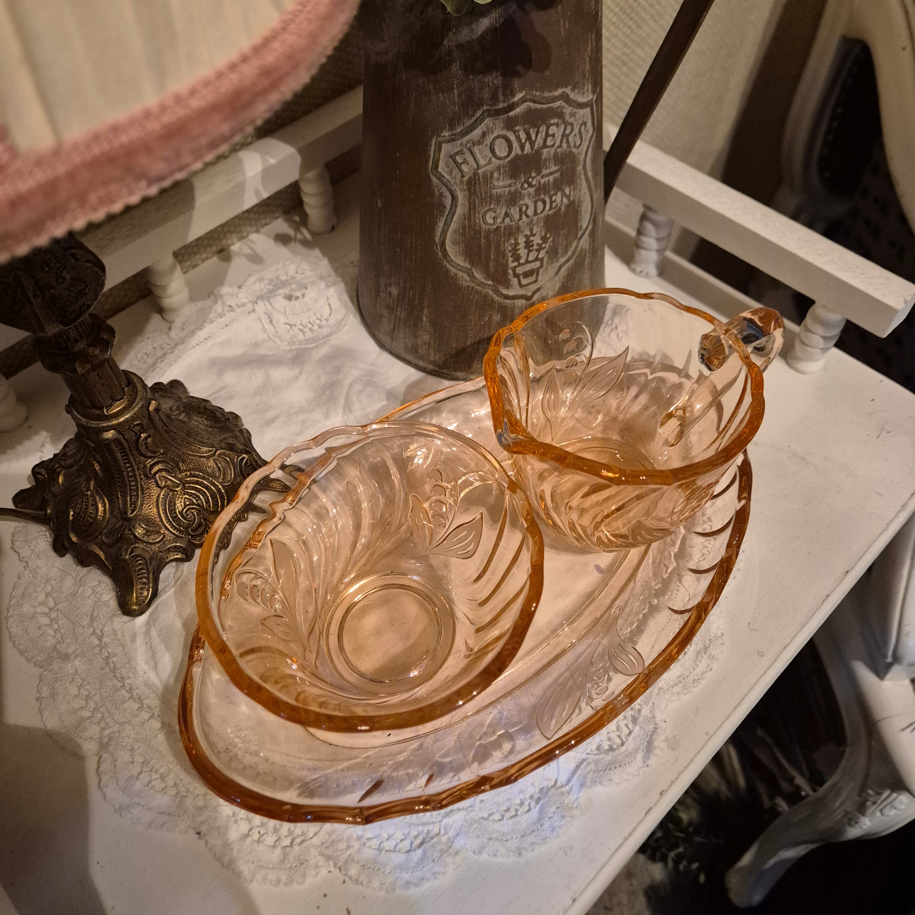 Vintage depressieglas setje