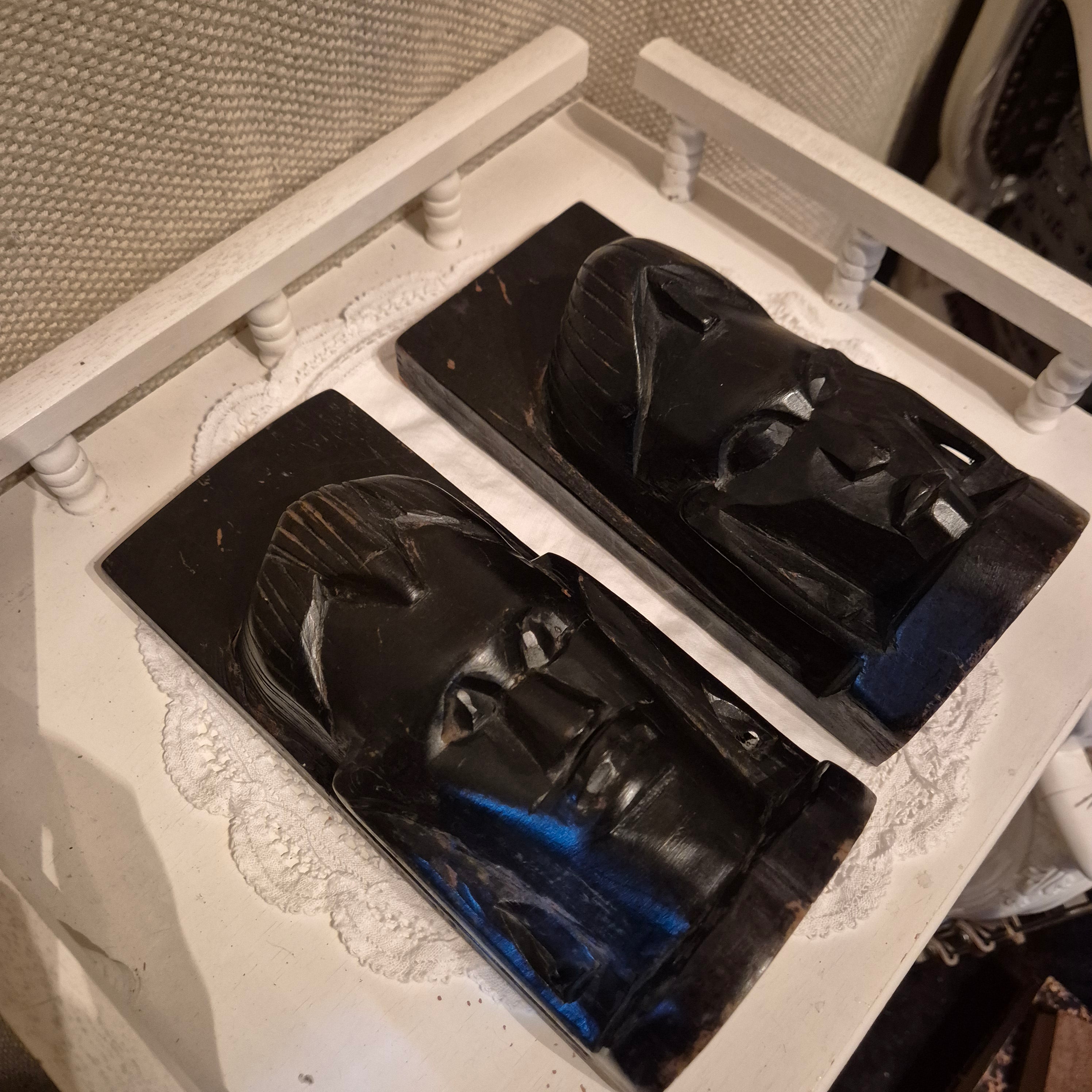 Vintage houten boekensteunen