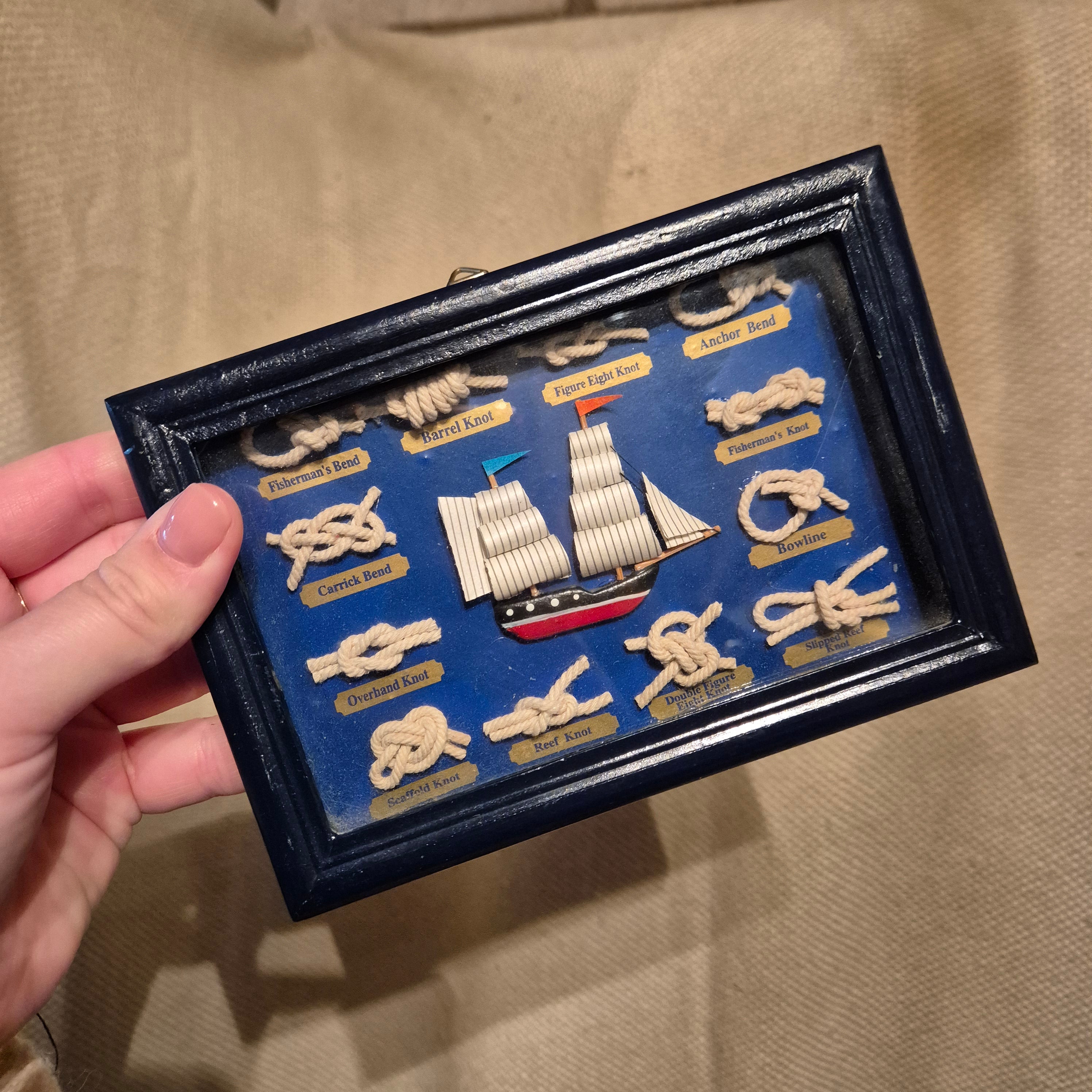 Vintage Nautische knopen lijstje