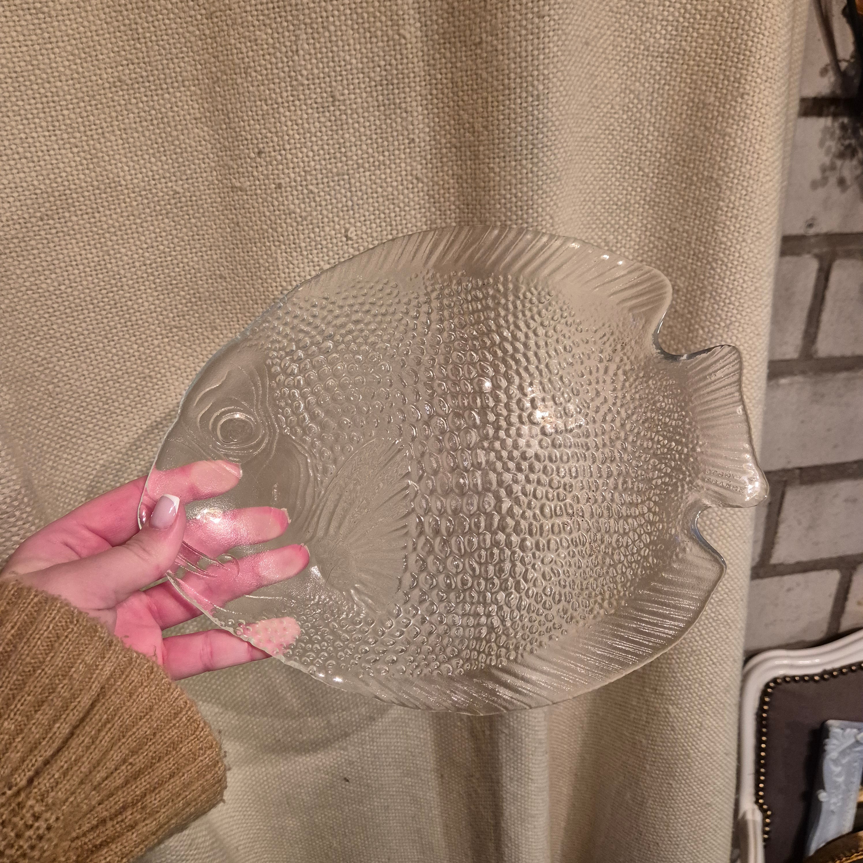 Vintage borden vis van glas