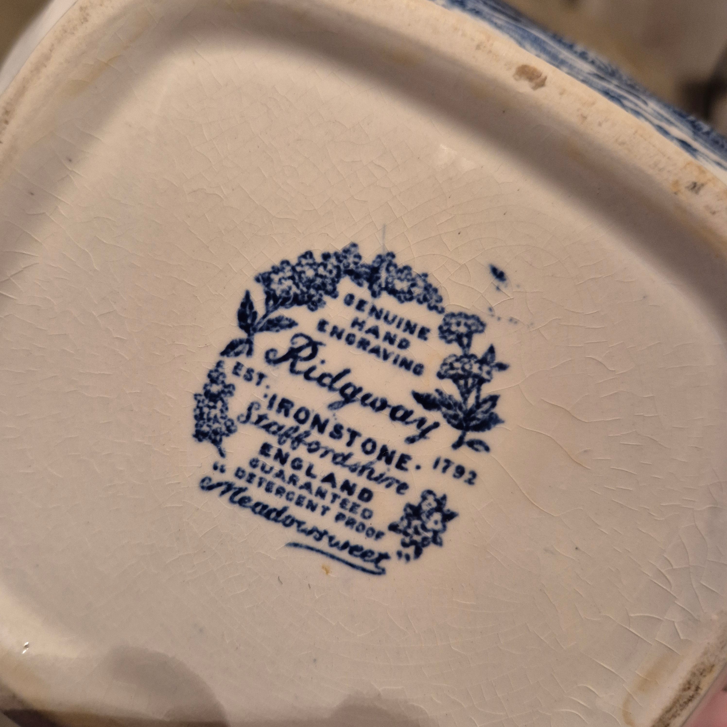 Vintage keramieken Engelse Kan Delfst blauwe stijl