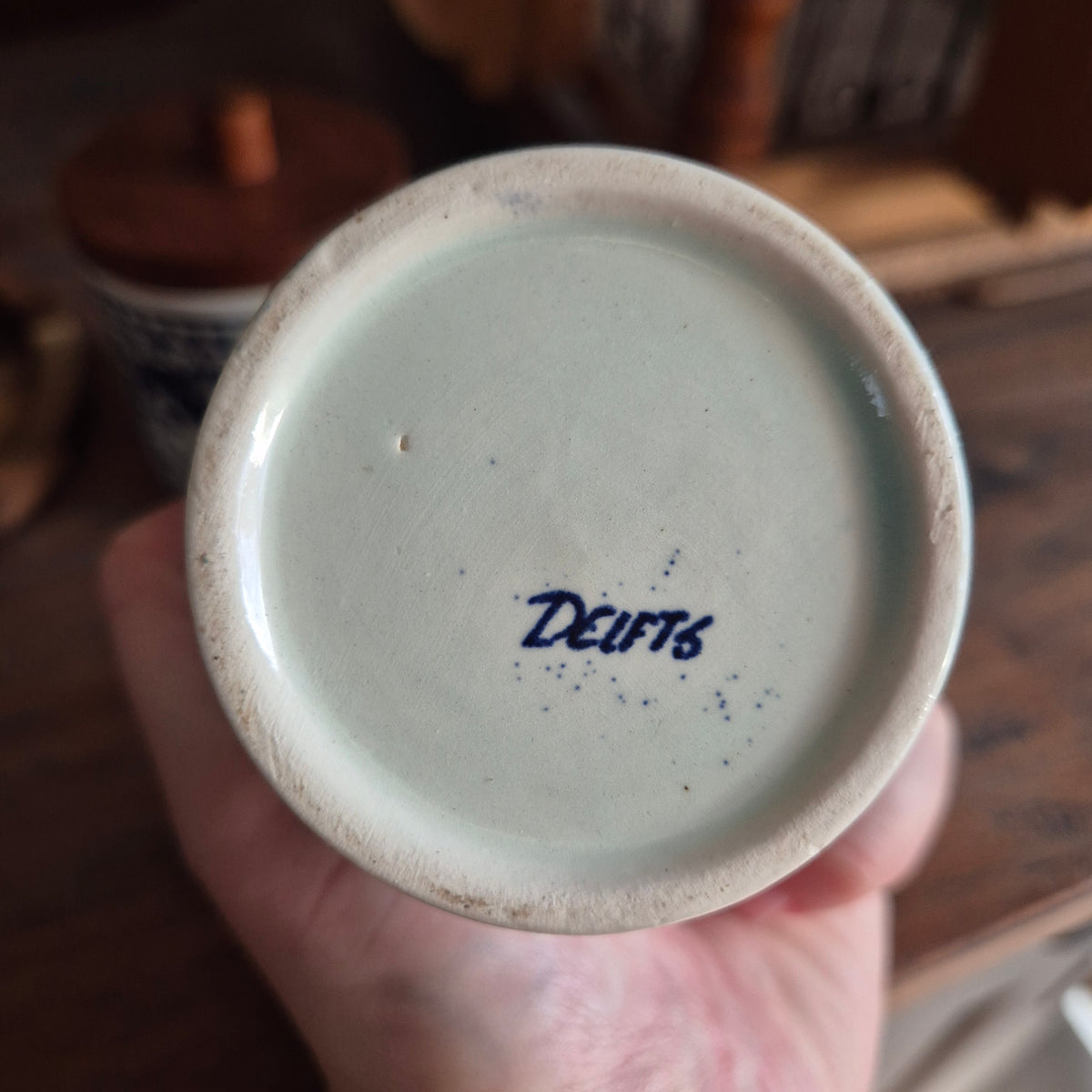 Set van twee vintage kruidenpotjes Delfst Blauw