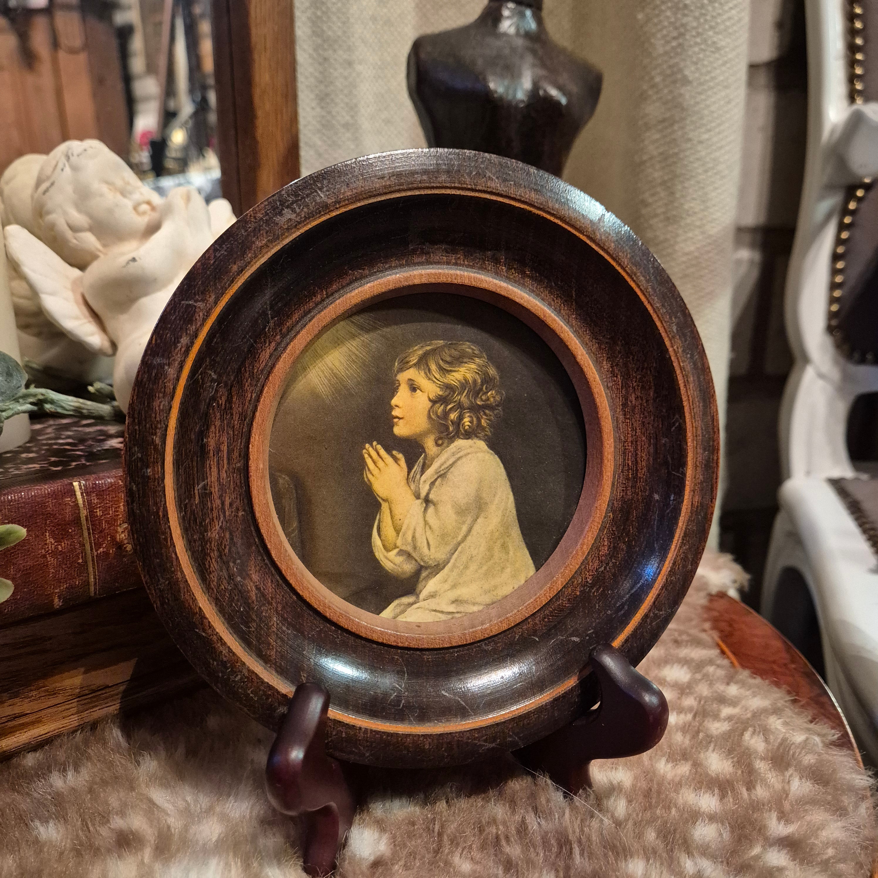 Vintage houten lijstje met prent