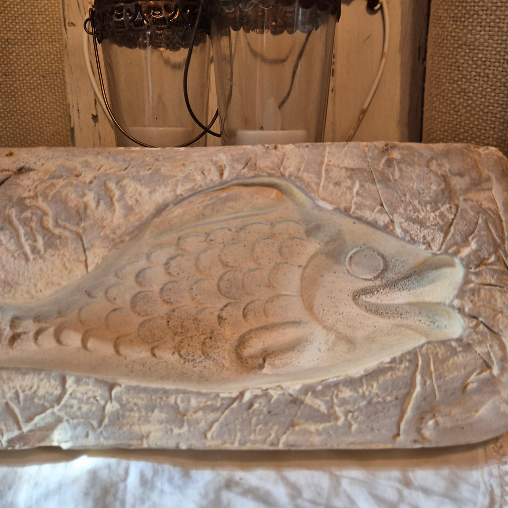 Brocante kalksteen Mal van Vis