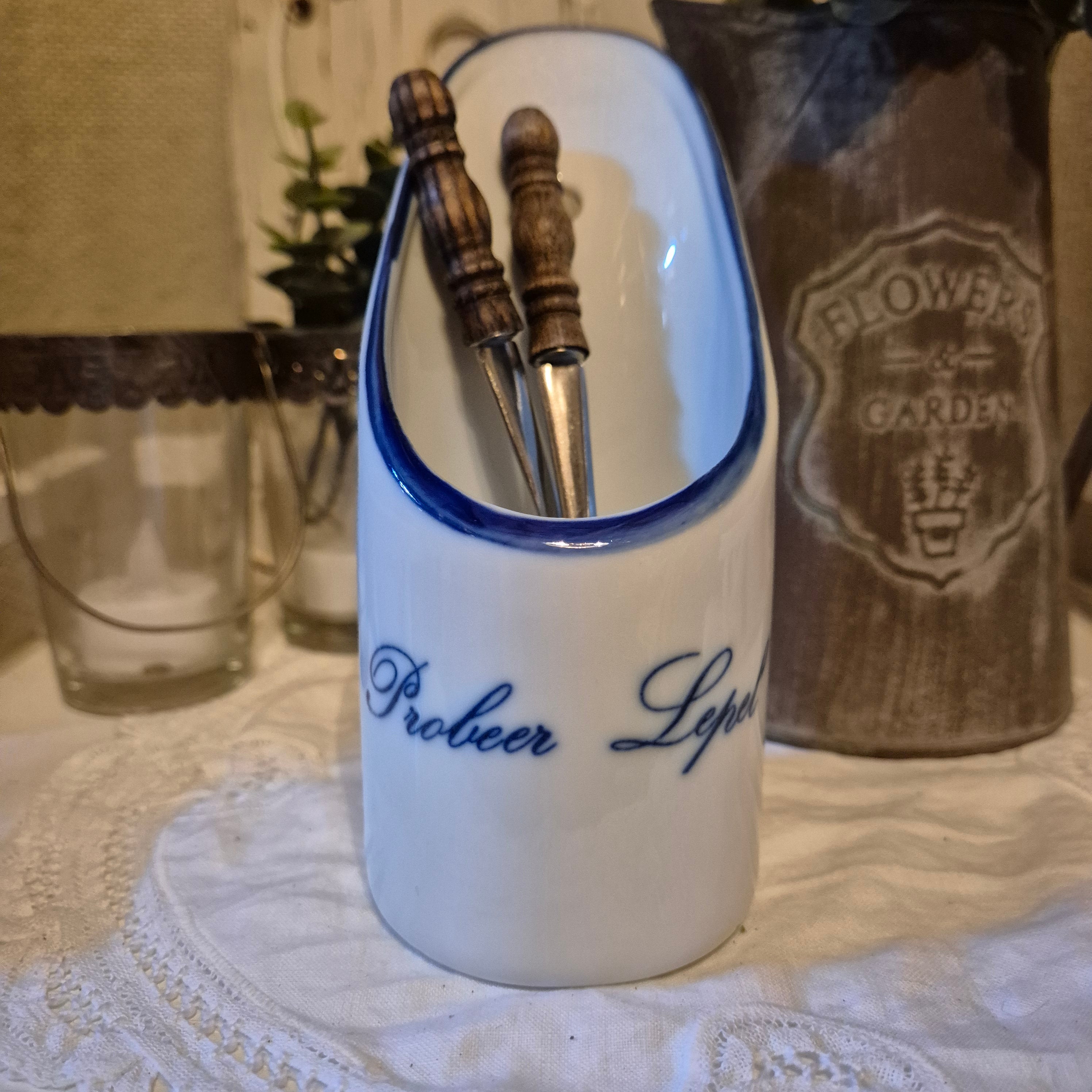 Vintage keramieken lepeltjes houder