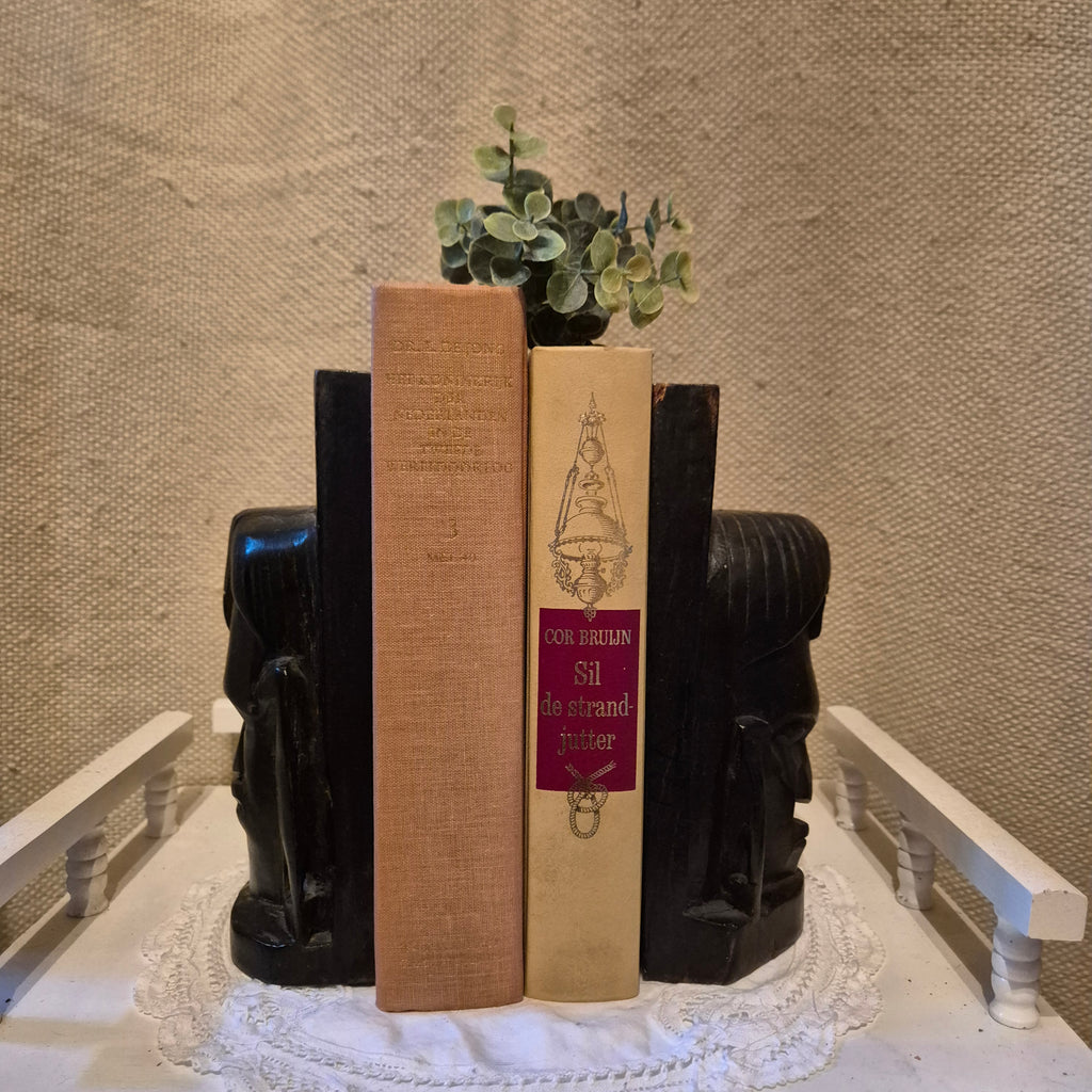 Vintage houten boekensteunen