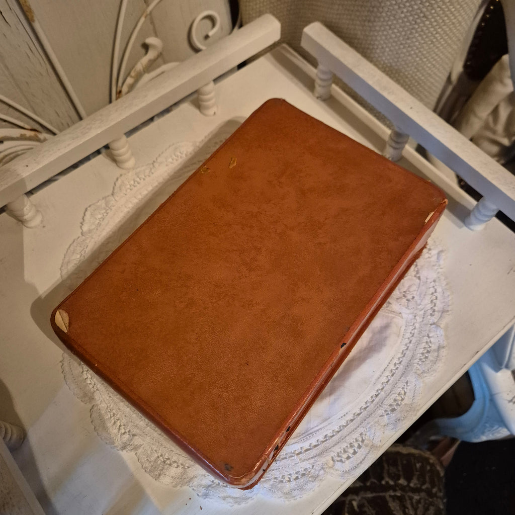 Vintage lederen sieraden doosje