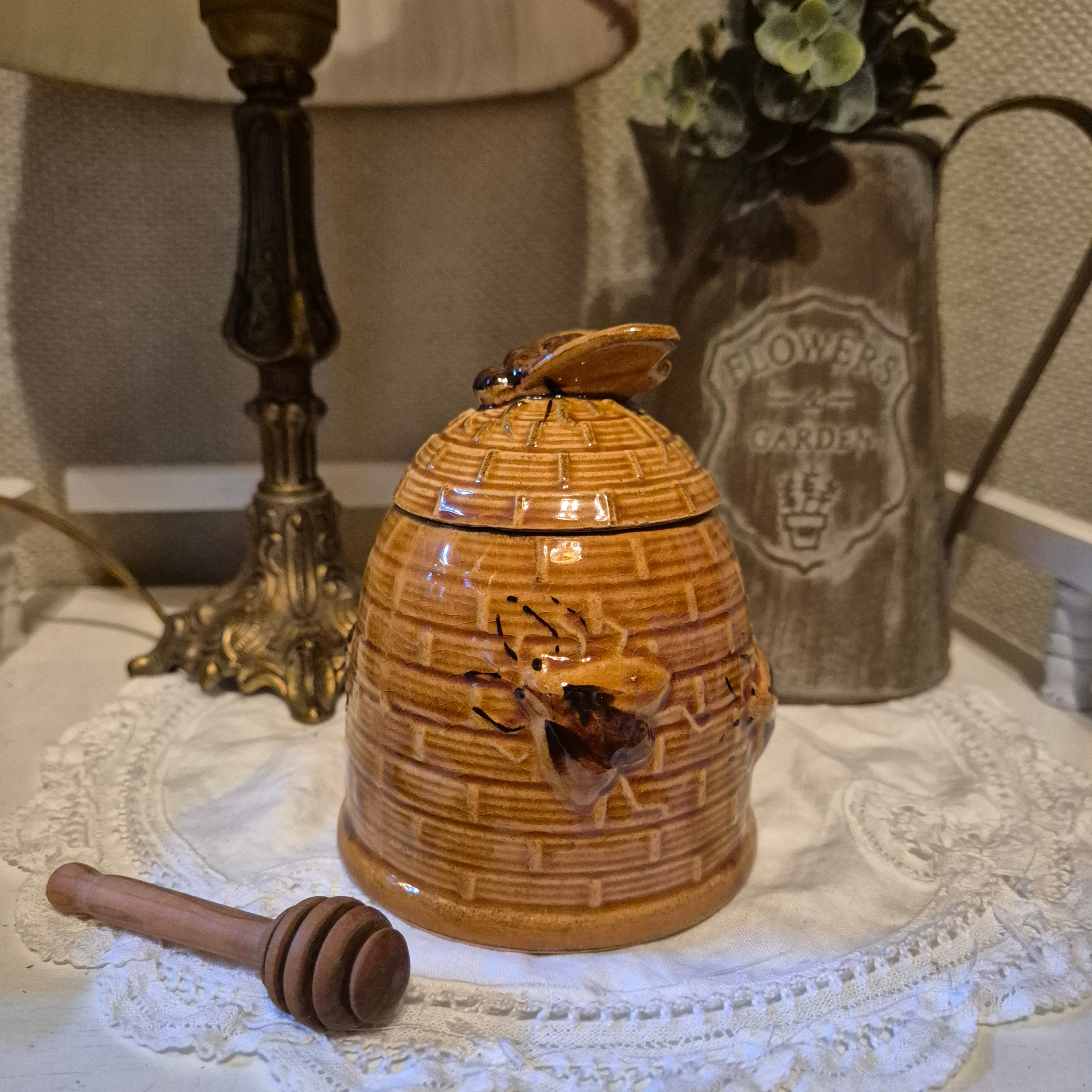 Vintage keramieken honing pot