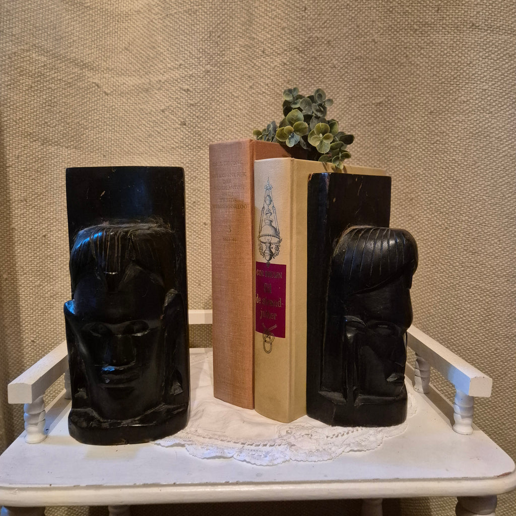 Vintage houten boekensteunen