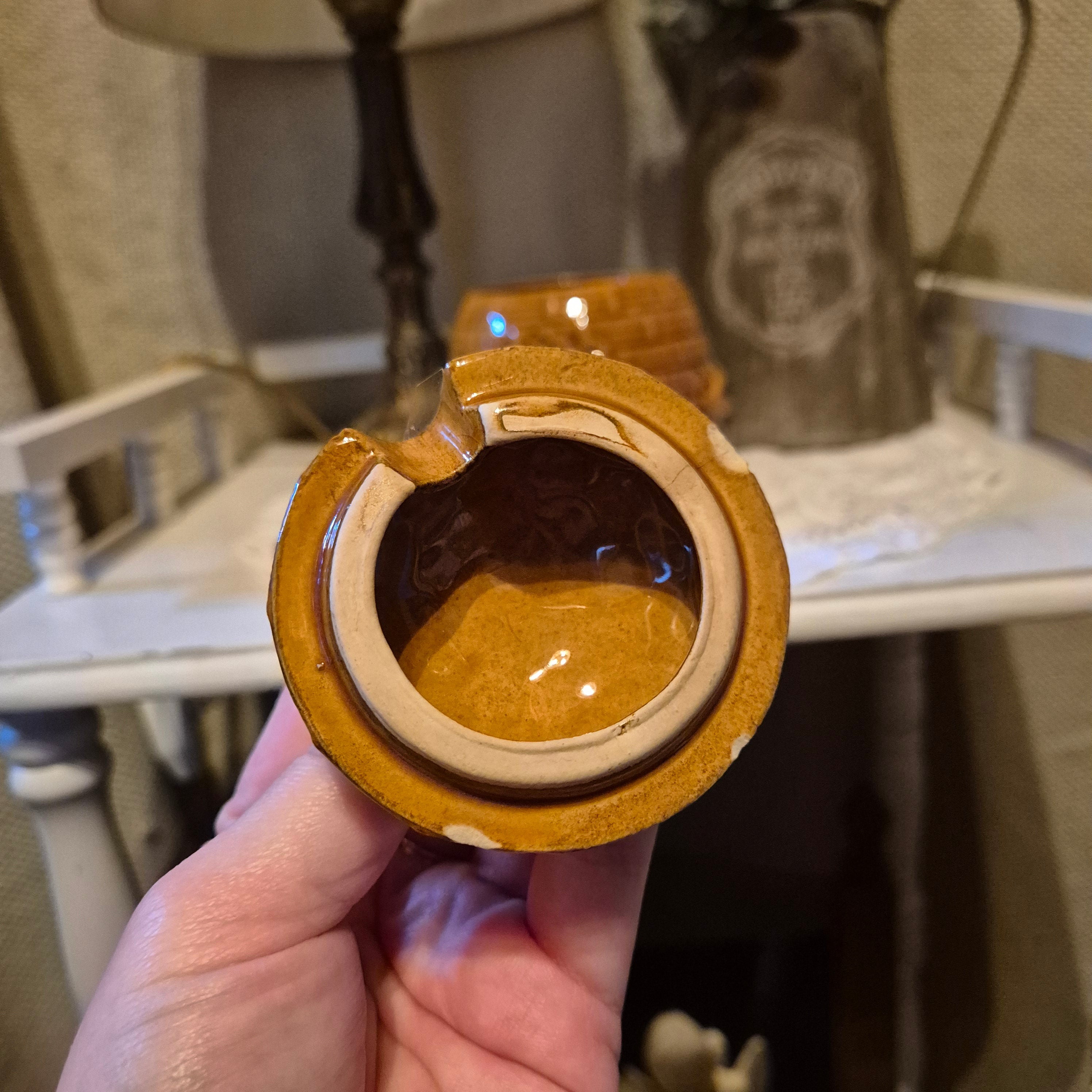 Vintage keramieken honing pot