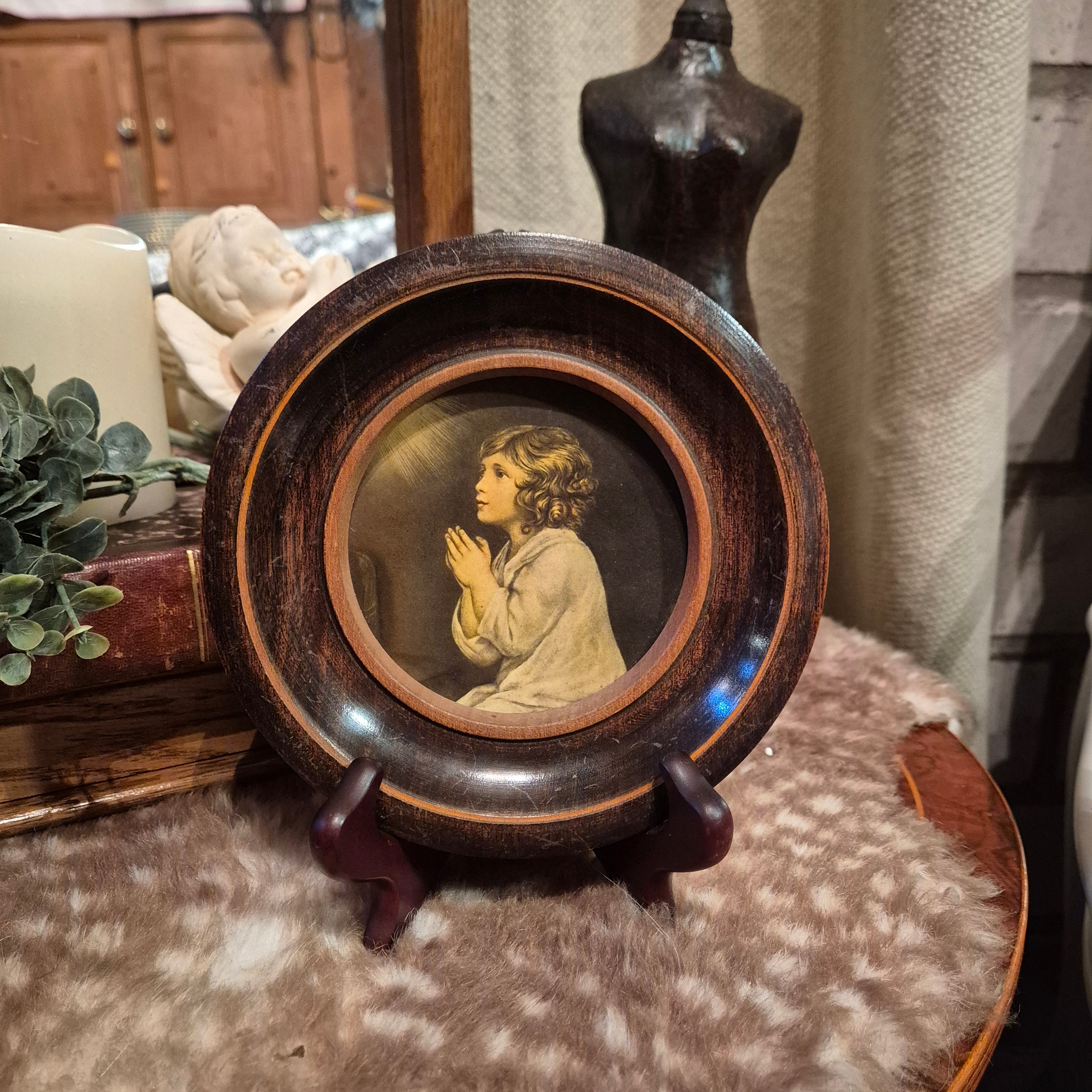 Vintage houten lijstje met prent