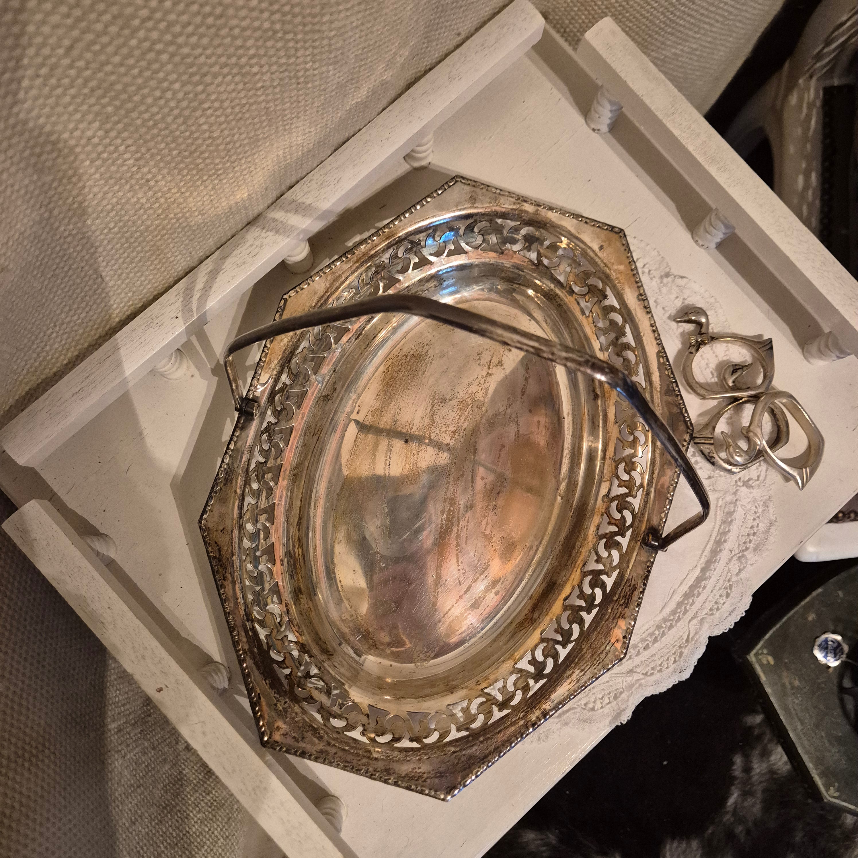 Vintage verzilverde serveerschaal