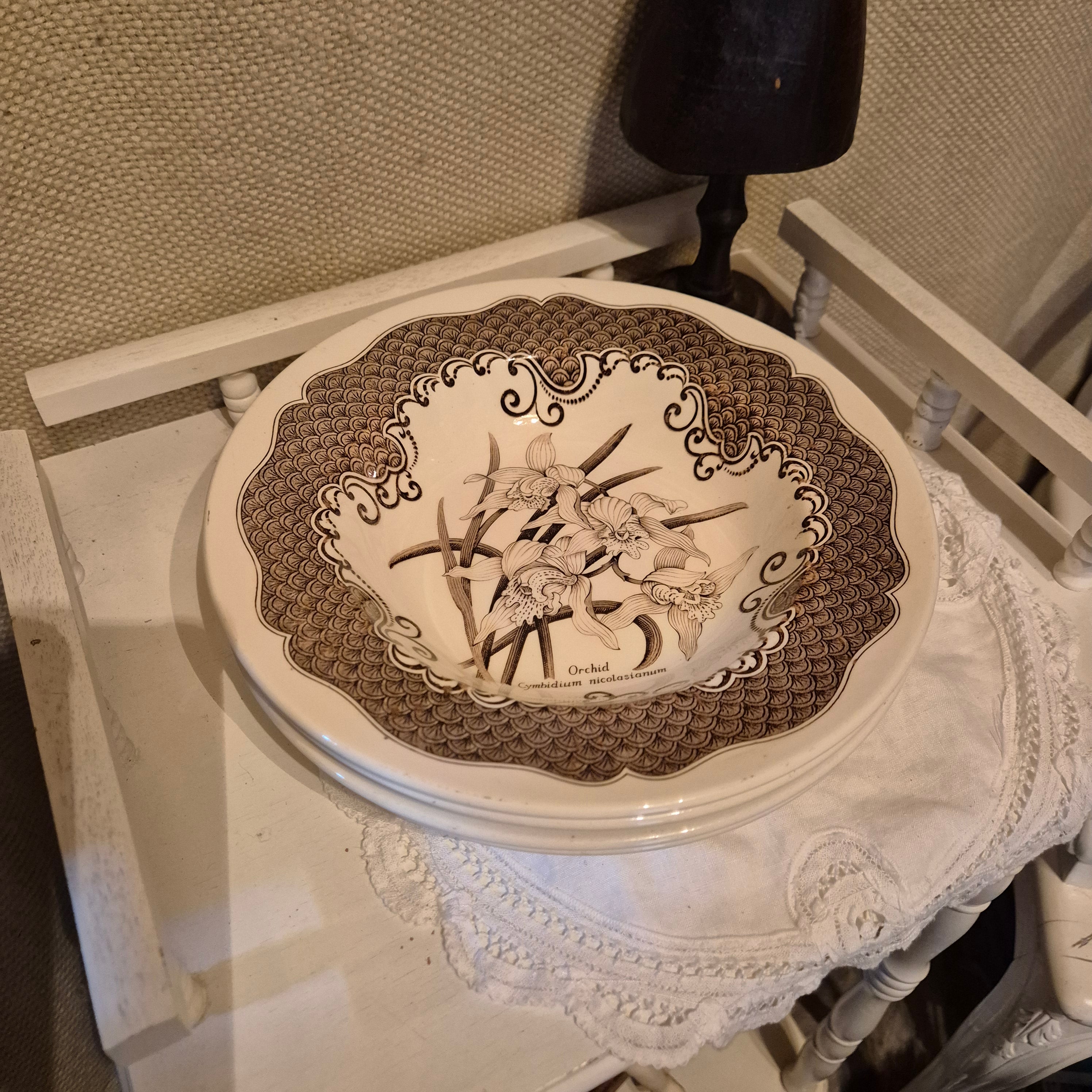 Vintage set van 4 diepe borden