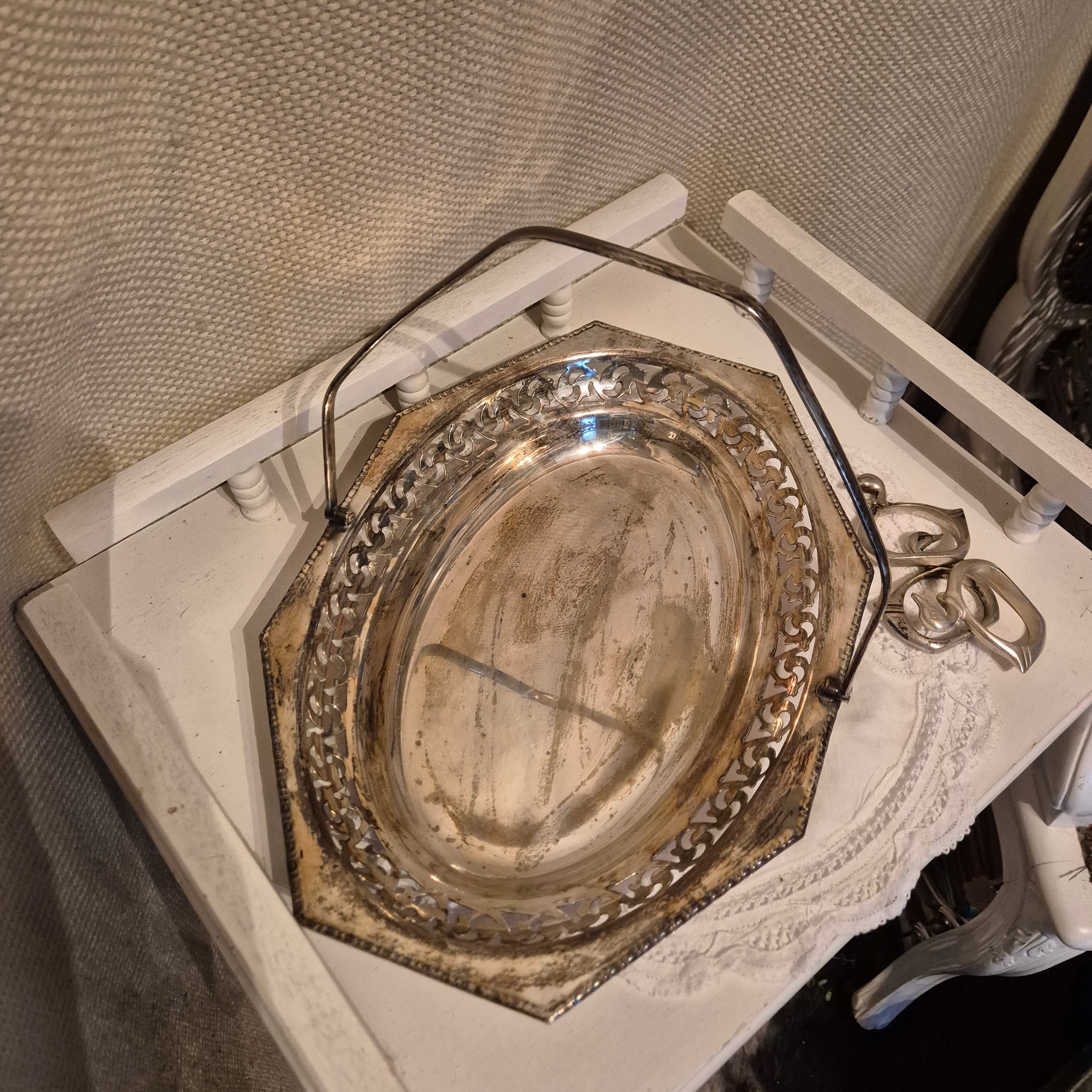 Vintage verzilverde serveerschaal