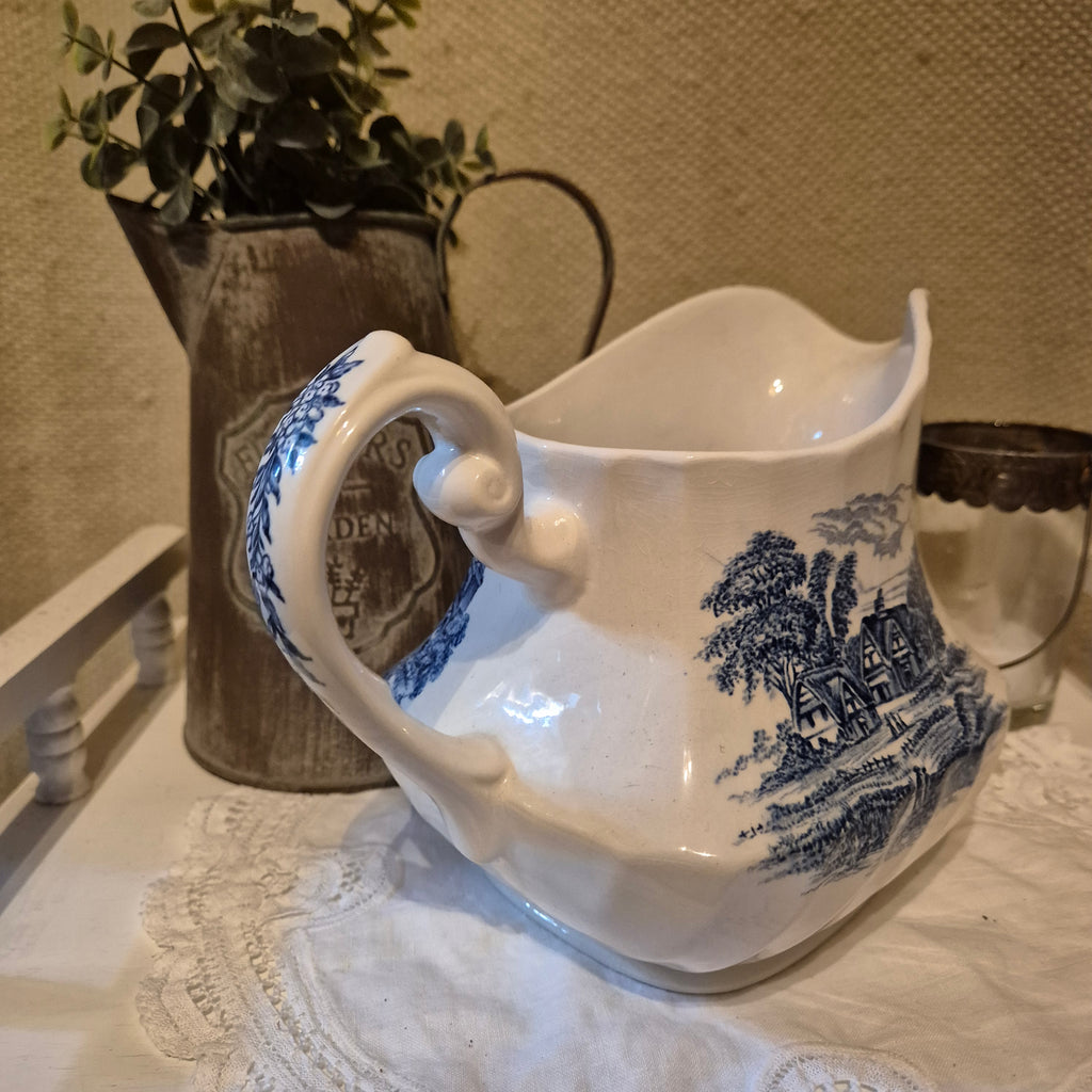 Vintage keramieken Engelse Kan Delfst blauwe stijl